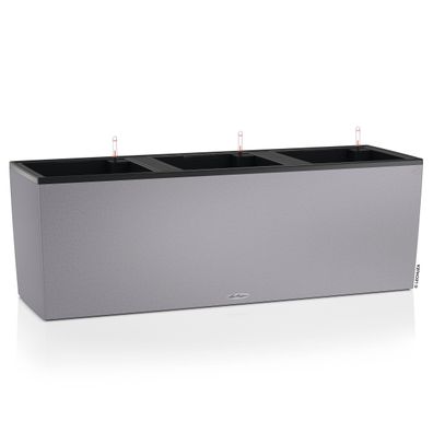 LECHUZA® Pflanzkasten TRIO Stone 40 Steingrau mit 3 Einsätzen All-in-One
