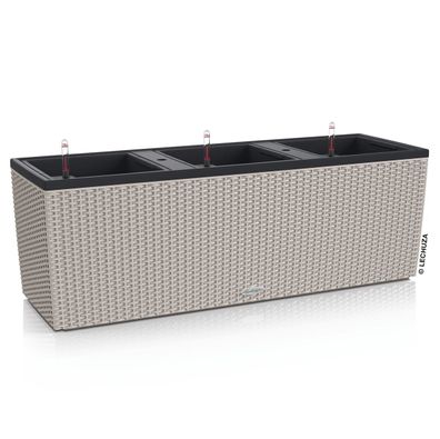 LECHUZA® Pflanzkasten TRIO Cottage 40 Sandbraun mit 3 Einsätzen All-in-One