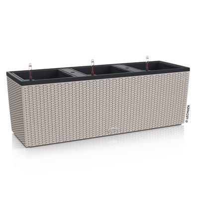 LECHUZA® Pflanzkasten TRIO Cottage 30 Sandbraun mit 3 Einsätzen All-in-One