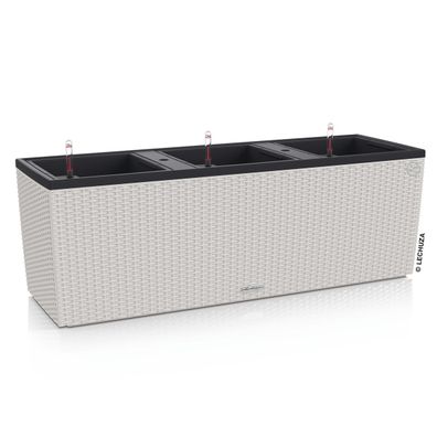 LECHUZA® Pflanzkasten TRIO Cottage 30 Lichtgrau mit 3 Einsätzen All-in-One