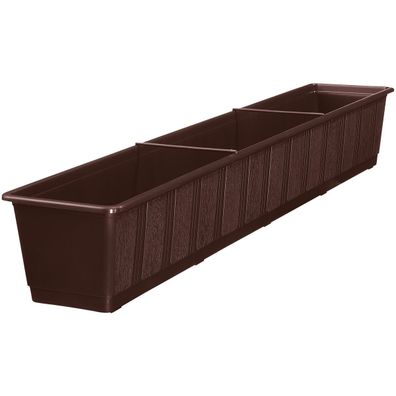 Geli Balkonkasten Standard Braun mit Holzstruktur 100 cm - Kunststoff