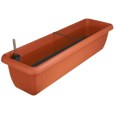 Geli Blumenkasten AQUA Andalucia Terracotta 80 cm mit Bewässerungssystem - Kunststof
