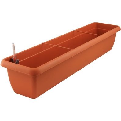 Geli Blumenkasten AQUA Andalucia Terracotta 100 cm mit Bewässerungssystem - Kunststof