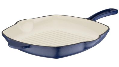 Gusseiserne Grillpfanne Chef Cuisine 3-lagig emaliert mit 2 Ausgüssen Induktion