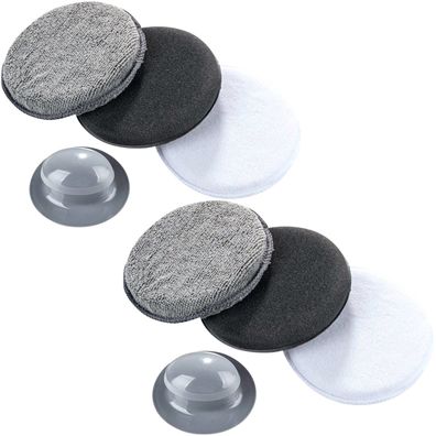 Set 6x Applikator Pads + Griff Mikrofaser Auto Polierpad Schwamm Hand Pad Kissen