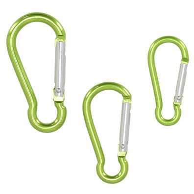 Esschert Design Karabinerhaken grün metallic im 3 er Pack - Aluminiumlegierung