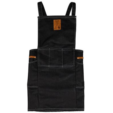 Esschert Design Gartenschürze Blau nach japanischer Art - Denim & Leder
