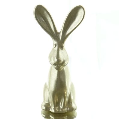 GASPER Osterdeko Hase Goldfarben im Comicdesign 13 cm - Keramik