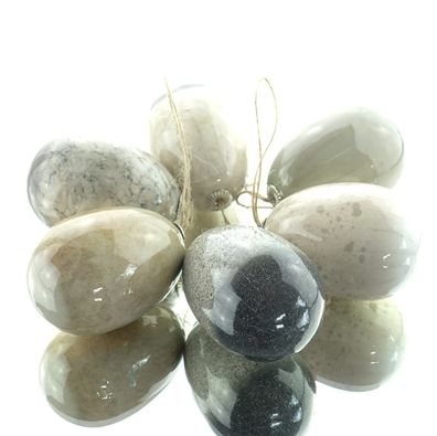 Kaemingk Oster-Eier traditionell gedeckte Farben 7,5 cm im 6er Set - Kunststoff