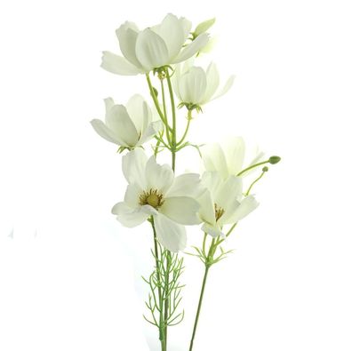 DEKO® Florale Kosmeen - Cosmea Stiel Weiß 58 cm - Kunstpflanzen