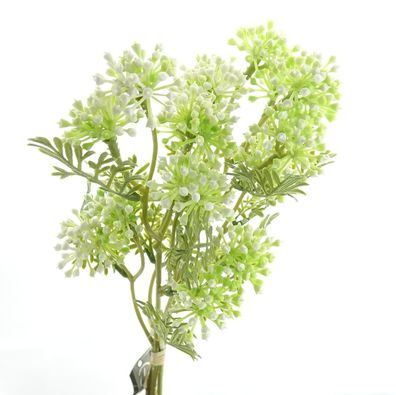 DEKO® Florale Beeren- / Knospenbund Weiß 33 cm im 3er Bund - Kunstblumen