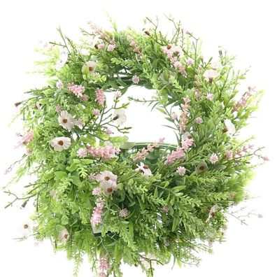 DEKO® Florale Blütenkranz Rosa Ø 32 cm - Kunstblumen