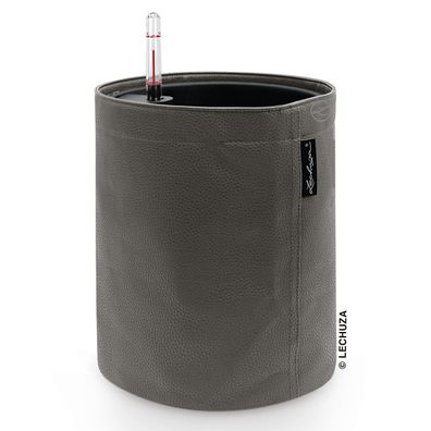 LECHUZA® Pflanzgefäße Trendcover Kunstleder 23 Anthrazit grauschwarz All-in-One