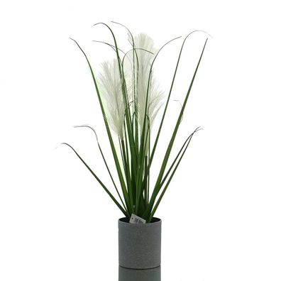 DPI Grasarrangement im grauen Topf 50 cm - Kunstpflanzen