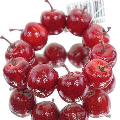 GASPER Weihnachtsdeko Mini - Apfelkranz Rot Ø ca. 9,5 cm - Kunstpflanzen