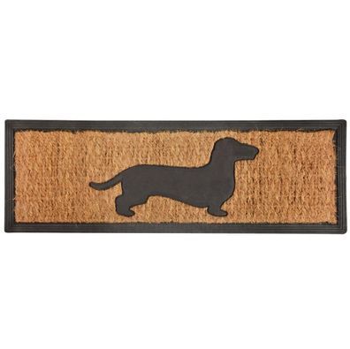 Esschert Design Stufenfußmatte mit Dackelmotiv - Gummi & Kokos