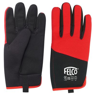 FELCO® 704 Schnittfeste Handschuhe Größe XL Rot & Schwarz aus Mischgewebe