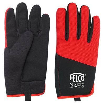 FELCO® 704 Schnittfeste Handschuhe Größe M Rot & Schwarz aus Mischgewebe