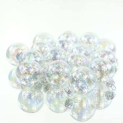 Kaemingk Mini-Kugeln transparent-iris , 3,5 cm aus Glas - 16er Set