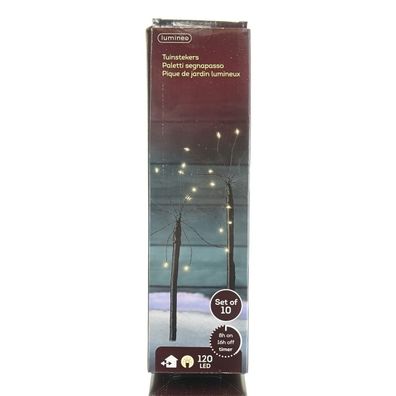 Lumineo Micro LED-Stabbeleuchtung schwarz warmweiß Outdoor, L: 180 cm - W: 10 cm - H: