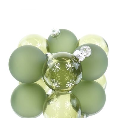 Decoris® Christbaumkugeln Rosemary grün Ø 6 cm 6er Pack - Glas