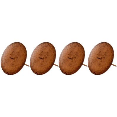 Posiwio Adventskranz - Kerzenhalter Braun Ø 9 cm im 4er Pack - Metall