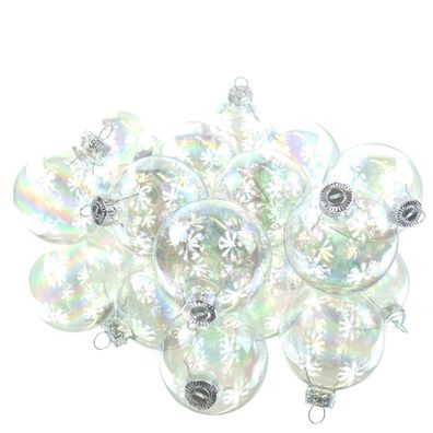 Decoris® Christbaumkugeln Transparent irisierend Ø 6 cm 10er Pack - Glas