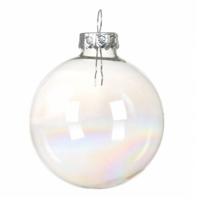 Kaemingk Christbaumkugeln tranparent-irisierend Ø 7 cm, aus Glas 8er Set