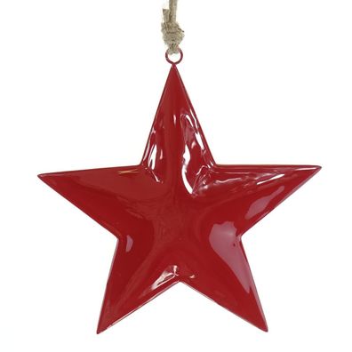 Posiwio Weihnachtsdeko Stern Rot L Ø 20 cm zum Aufhängen - Metall