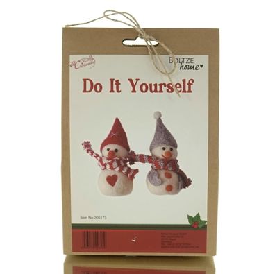 Boltze Weihnachtsdeko Kinder Do It Yourself Bastelset Schneemann für 2 Figuren