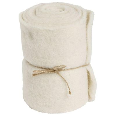 Posiwio Deko - Streifen Wollweiß 15 cm x 2 Meter - Polyester