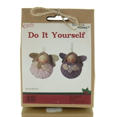 Boltze Weihnachtsdeko Kinder Do It Yourself Bastelset Engel Nayla für 2 Anhänger