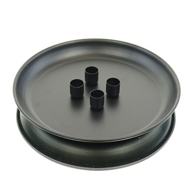 Posiwio Deko - Teller Schwarz mit 4 Magnetkerzenhaltern Ø 18 cm - Metall oder EAN 406