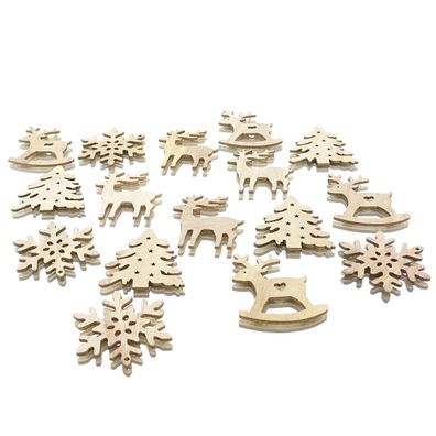 Riffelmacher Weihnachtliche Streudeko Natur in 4 Motiven 16 Stück - Holz