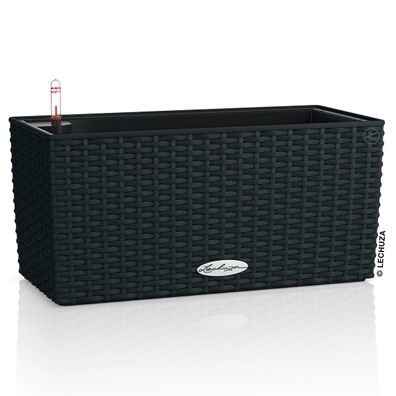 LECHUZA® Blumenkasten Balconera Cottage 40 Graphitschwarz All-in-One