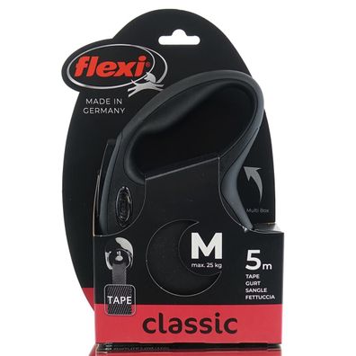 Nobby® Hunde flexi NEW Classic Gurt M Schwarz 5 Meter