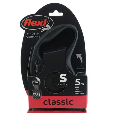 Nobby® Hunde flexi NEW Classic Gurt S Schwarz 5 Meter