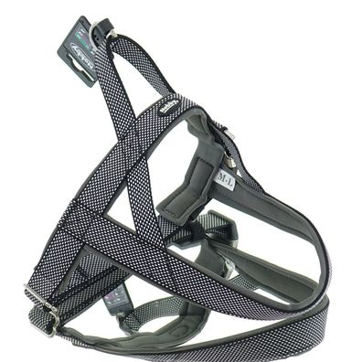 Nobby® Hunde Norwegergeschirr Classic Preno Royal M-L Schwarz & Weiß 50-64 cm - Nylon