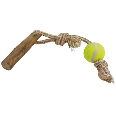 Nobby® Hunde Kaffeeholz mit Seil und Ball M, ca. 48 cm