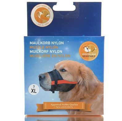 Nobby® Maulkorb L Schwarz & Rot Größe 3 verstellbar 20-27 cm - Nylon