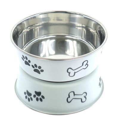 Nobby® Hunde Edelstahlnapf FUSION L Weiß rutschfest Ø 20 cm ca. 1.800 ml