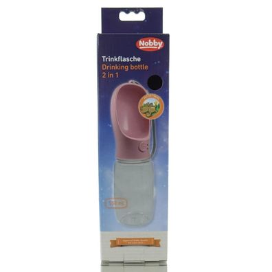 Nobby® Hunde Trinkflasche 2 in 1 Rosa 550 ml