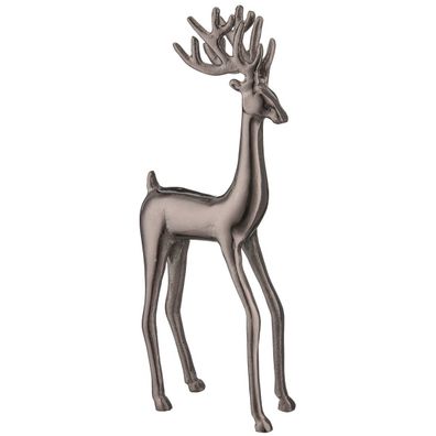 GASPER Weihnachtsfigur Hirsch Braunschwarz massiv 41 cm - Aluminium