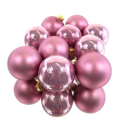 Christbaumkugeln Altpink 5 x glänzend & 5 x matt Ø 6 cm aus Glas - 10er Set
