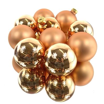 Christbaumkugeln Brandy Orange 5 x glänzend & 5 x matt Ø 6 cm aus Glas - 10er Set