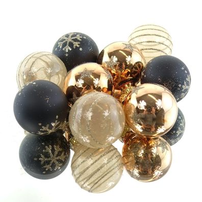 Christbaum-Micro-Kugeln Schwarz & Braun 3er mix Ø 3 cm aus Glas - 9er Set