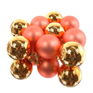 Christbaumkugeln Warmes Orange 5 x glänzend & 5 x matt Ø 6 cm aus Glas - 10er Set