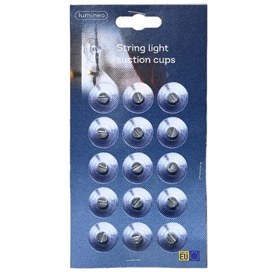 Lumineo Zubehör Lichterketten Saugnäpfe transparent Ø 3,5 cm 15 Stück - Kunststoff