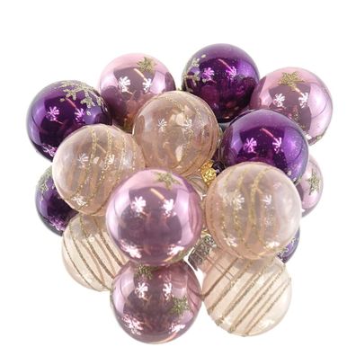 Christbaum-Micro-Kugeln Feige & Rosa 3er mix Ø 3 cm aus Glas - 9er Set
