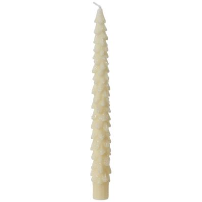 Spitzkerzen Tannenbaum Weiß mit Glitter Ø 2,1 cm Höhe 25 cm - 2 Stück